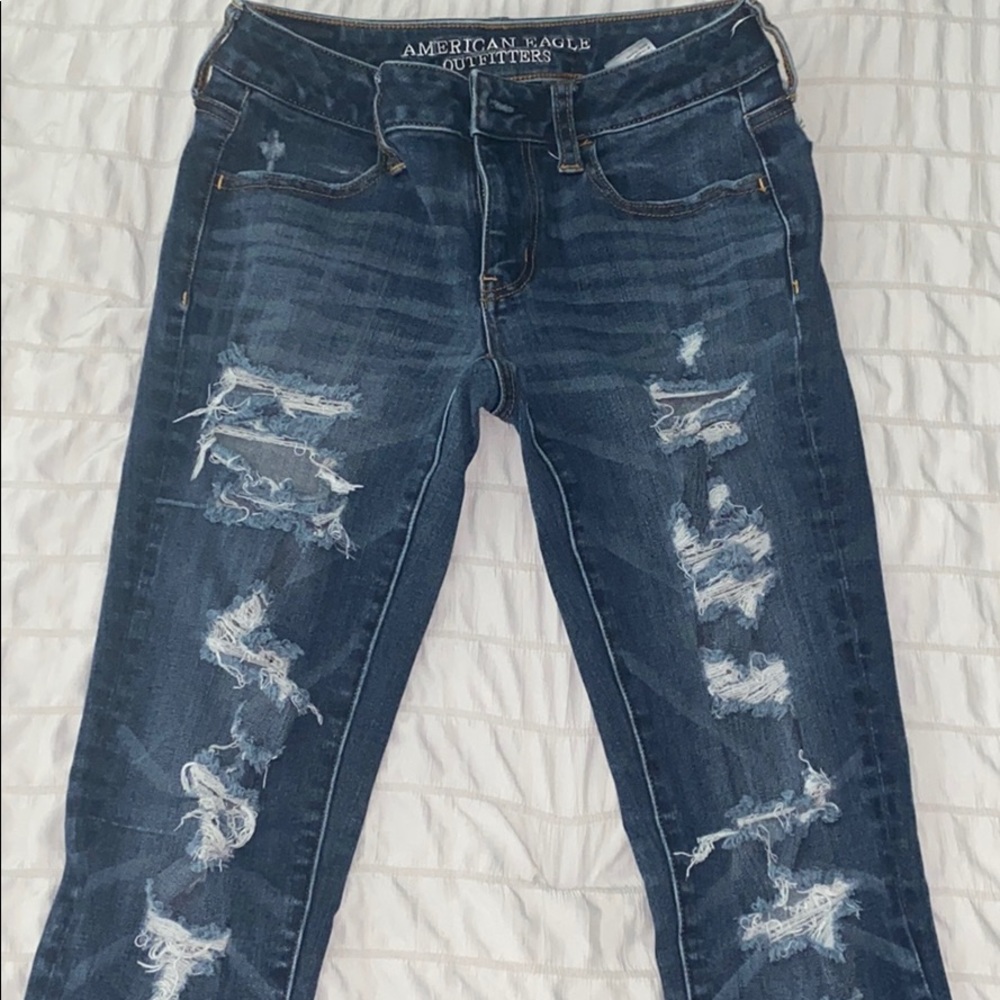 American Eagle ripped skinny jeans